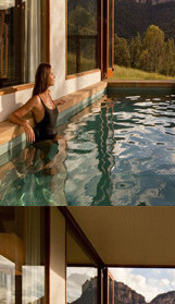 Private pool with sunrise and sunset